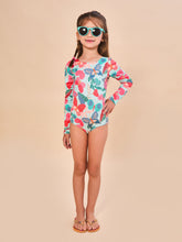 Charger l'image dans la galerie, Model Front: Uv Line Une Pièce Fille Swimsuit Girl Borboletinha Upf50+