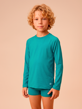 Charger l'image dans la galerie, Gallery: Uv Line T-Shirt Longsleeve Uvpro Kids Green Sea Upf50+
