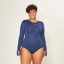 Charger l'image dans la galerie, Image 06: Uv Line Une Pièce Swimsuit Macae Navy Blue Upf50+
