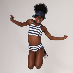 Tankini 2 Pièces Justice Pour Fille – Motif Zèbre Noir/blanc Et Pêche – Taille 10 1/2 (10H) Neuf Avec étiquettes