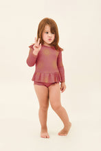 Charger l'image dans la galerie, Model Front: Uv Line Maillot De Bain Bébé Baby Shine Malva Up50+
