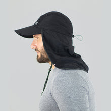 Charger l'image dans la galerie, Model Back: Uv Line Chapeau Legionnaire Neck Cap Africa 2021 Masc Black Upf50+
