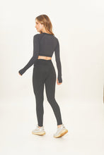 Charger l'image dans la galerie, Model Back: Uv Line Fitness Bas Legging Fit Aspen Black Upf50+
