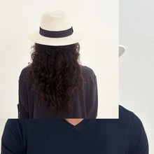 Charger l'image dans la galerie, Model Back: Uv Line Chapeau Panama Hat Shanghai Imp Uni White Black Upf50+
