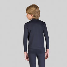Charger l&#39;image dans la galerie, Model Back: Uv Line T-Shirt Rash Guard Kids High-Neck Black Upf50+
