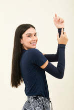Charger l&#39;image dans la galerie, Gallery: Uv Line Gants Sun-Protection Sleeve Navy Upf50+
