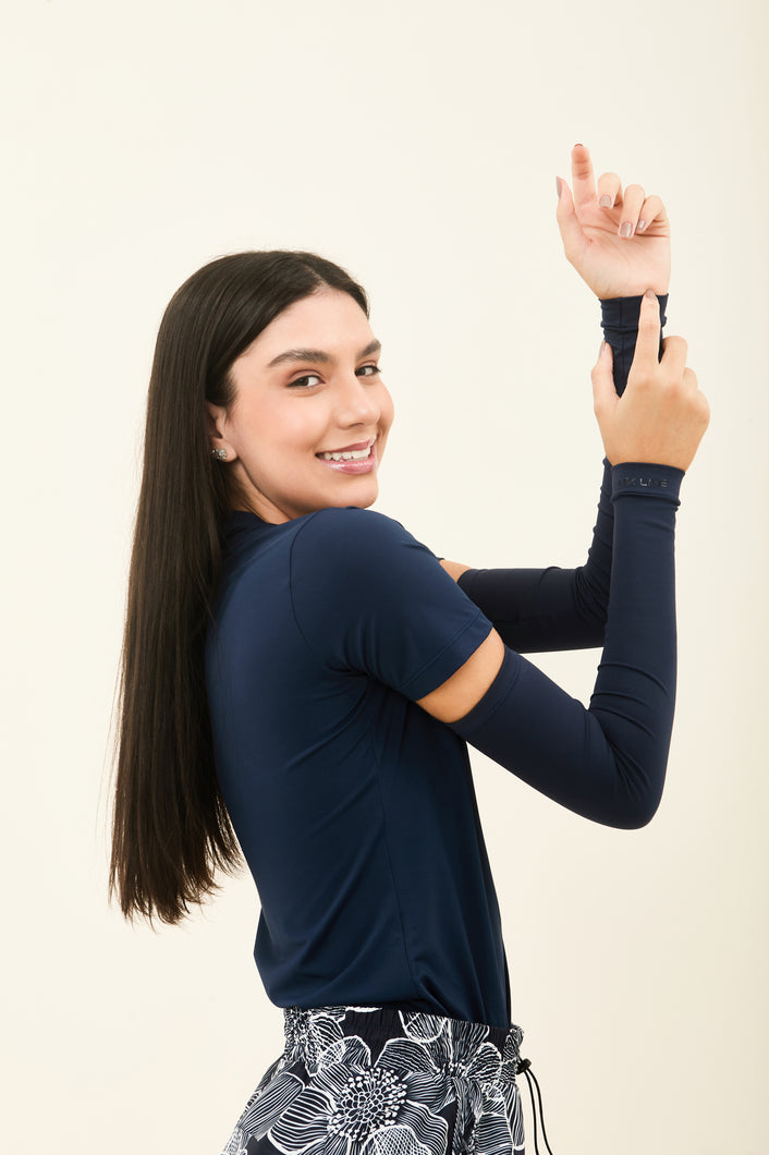 Gallery: Uv Line Gants Sun-Protection Sleeve Navy Upf50+