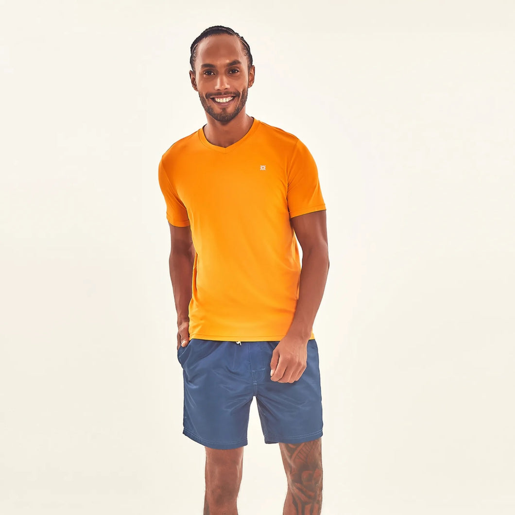 Gallery: Uv Line T-Shirt Pour Homme T-Shirt Sport Fit Orange Upf50+