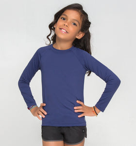 Model Front: Uv Line T-Shirt Uvpro Br Ml Inf Marinho