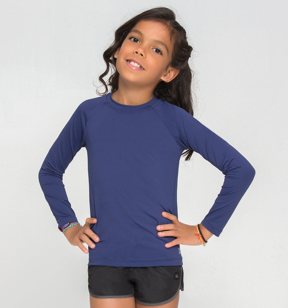 Model Front: Uv Line T-Shirt Uvpro Br Ml Inf Marinho