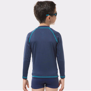Kids FPU50+ UV Colors Long Sleeve T-Shirt Navy Blue Uv